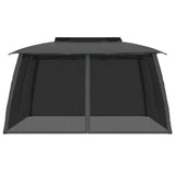 Gazebo with Double Roof and Mesh Walls Anthracite 3.93x2.93 m Steel 368452