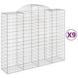 Arched Gabion Baskets 9 pcs 200x50x160/180 cm Galvanised Iron 3146390