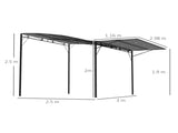 3 x 2.5m Patio Metal Gazebo Door Window Awning Wall Mount Metal Outdoor Shelter Charcoal Grey T3398P314767