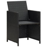 Garden Dining Chair Set of 4 Black Polyethylene with Rattan Look 316802
