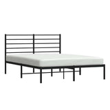 Metal Bed Frame without Mattress with Headboard Black 140x190cm 352319