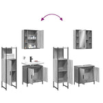 ZNTS 3 Piece Bathroom Cabinet Set Grey Sonoma Engineered Wood 3214763
