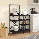 Baker's Rack Black 90x40x132 cm Engineered Wood and Metal 845416