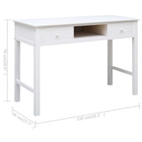 Writing Desk White 110x45x76 cm Wood 284157