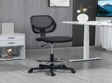 Ergonomic Mesh Standing Desk Chair with Adjustable Footrest Ring and Seat Height Black T3398P344262