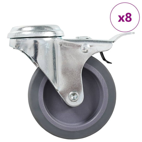8 pcs Bolt Hole Swivel Casters 75 mm 277856