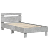 Bed Frame without Mattress with Headboard Concrete Grey 75x190 cm Small Single 838571