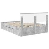Bed Frame Concrete Grey 140 x 200 cm Engineered Wood 3408763