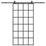 Sliding Door with Hardware Set Black 102x205 cm ESG Glass 3375935