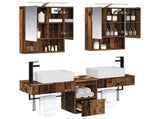 Bathroom Cabinet Set 5 pcs Old Wood 50 x 14.5 x 70 cm 3406325