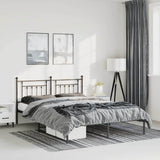 Metal Bed Frame without Mattress with Headboard Black 150x200cm 353539