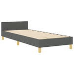 ZNTS Bed Frame Dark Grey 100x200 cm Fabric 3344628