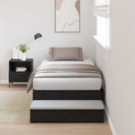 Storage Bed Frame with Drawer Black oak 236.5 x 90 x 31.5 cm 3335606