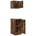 ZNTS Garage Cabinets 2 pcs Smoked Oak Engineered Wood 3328300