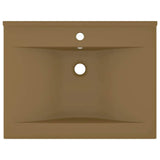 Luxury Basin with Faucet Hole Matt Cream 60x46 cm Ceramic 147029