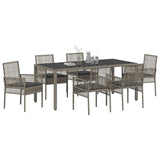 Garden Dining Set 7 pcs Grey Poly rattan 3334875