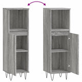 Bathroom Cabinet Grey Sonoma 30x30x100 cm Engineered Wood 831562