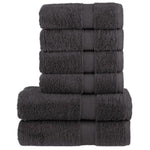 6 Piece Premium Towel Set SOLUND Anthracite 600 gsm 137554
