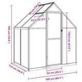 ZNTS Greenhouse with Base Frame Anthracite 169x114x195 cm Aluminium 4005824