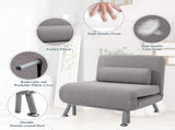 Adjustable Back Futon Sofa Chair - Grey T3398P344804