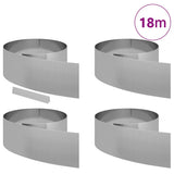 Lawn Edging 4 pcs Silver 450 x 0.05 x 25 cm Galvanised Steel 868037