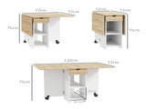 Folding Dining Table, Drop Leaf Table for Small Spaces, Foldable Table with Drawer and Storage T3398P344530