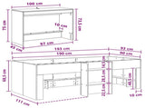 Kids'High Bed Frame with Desk White 90 x 190 cm 3423470