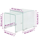 Two Piece Nesting Table Set Tempered Glass Clear 244191