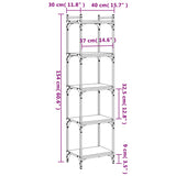 Bookcase 5-Tier Black 40x30x154 cm Engineered Wood 837637