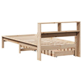 Bookcase Bed without Mattress 75x190 cm Small Single Solid Wood Pine 3309833