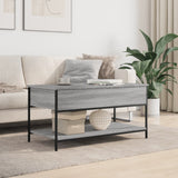 ZNTS Coffee Table Grey Sonoma 100x50x50 cm Engineered Wood and Metal 845349