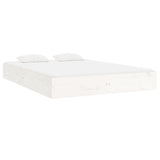 Bed Frame without Mattress White Solid Wood 200x200 cm 820023