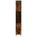 Bathroom Cabinet Smoked Oak 30x30x190 cm Engineered Wood 819793