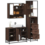 3 Piece Bathroom Furniture Set Brown Oak Engineered Wood 3301184