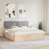 Bed Frame with Upholstered Headboard Light Grey 200 x 200 cm 3398104