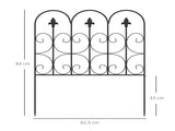 Decorative Garden Fencing, 83cm 5PCs Outdoor Picket Fence Panels, Rustproof Metal Wire T3398P315344