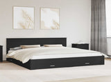 Bed Frame Black and Silver 200 x 200 cm Engineered Wood 3410855