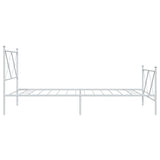 Metal Bed Frame without Mattress with Footboard White 100x200cm 376564
