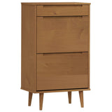 Shoe Cabinet MOLDE Brown 59.5x35x103 cm Solid Wood Pine 4013411