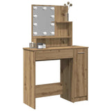 Dressing Table with LED Artisan Oak 86,5x35x136 cm 857024