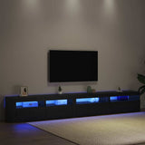 TV Cabinet Set 3 pcs Black Oak 270 x 35 x 40 cm Engineered Wood 3332509