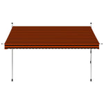 ZNTS Manual Retractable Awning 300 cm Orange and Brown 145838