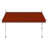 ZNTS Manual Retractable Awning 300 cm Orange and Brown 145838