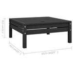 5 Piece Garden Lounge Set Solid Pinewood Black 3082626