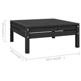 5 Piece Garden Lounge Set Solid Pinewood Black 3082626