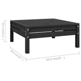 10 Piece Garden Lounge Set Solid Wood Pine Black 3083033