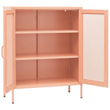 336175 Storage Cabinet Pink 80x35x101,5 cm Steel