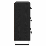 Sideboard Black Oak 69.5 x 34 x 90 cm Engineered Wood and Iron 881524