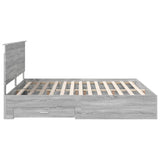 Bed Frame with Drawer Grey Sonoma 200 x 200 cm Engineered Wood 3411269