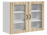 Wall Glass Cabinet LUCCA Sonoma Oak 80 x 31 x 80 cm 885067